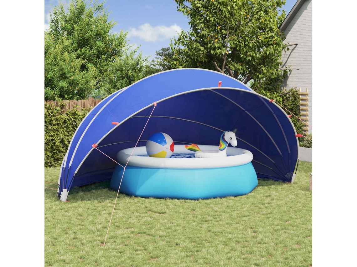 Vidaxl Cúpula De Piscina 592 X 590 X 275 Cm Azul Azure