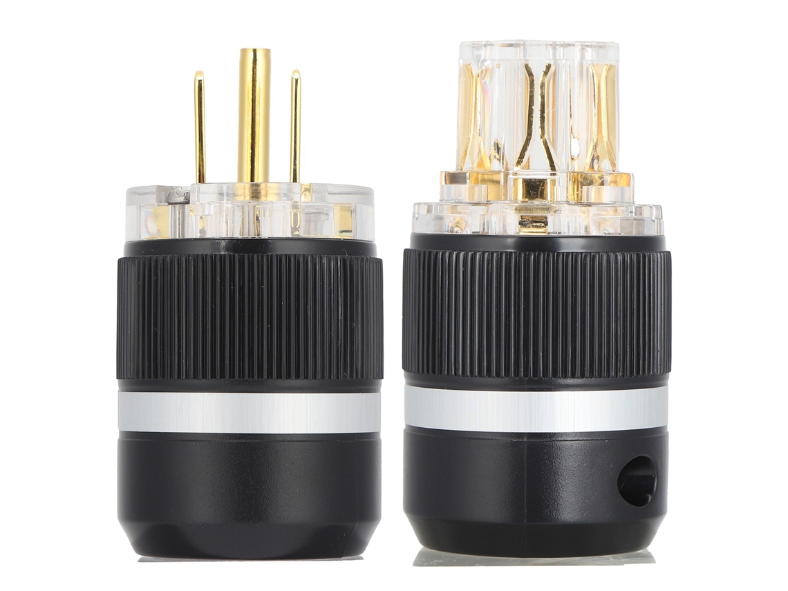 Conector de Alimentação CA Monosaudio em Cobre Puro Banhado a Ouro para Cabos de Áudio 100-250V CHABERLU