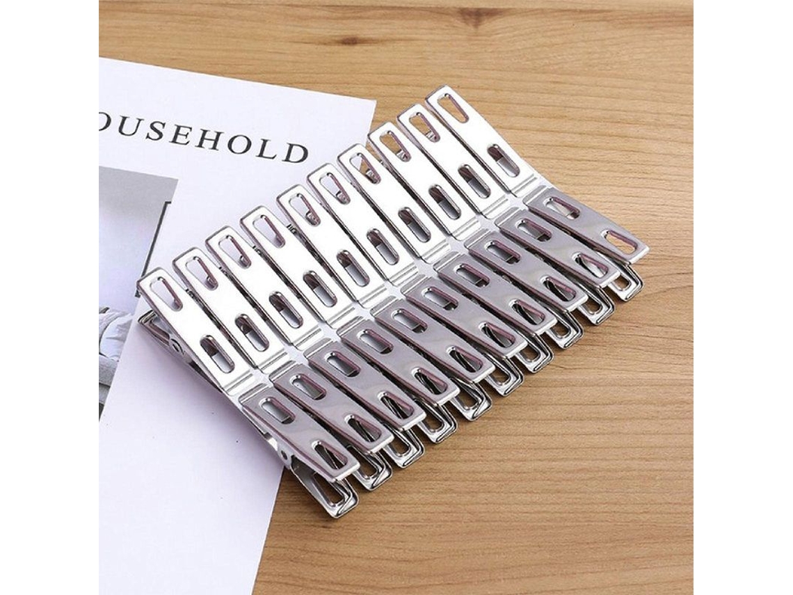 2026 20 Broches de Acero Inoxidable para Ropa Calcetines Comida Fotos Hogar Viaje