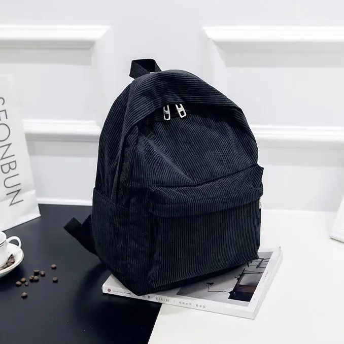 Mochila Escolar, Feminina, Juvenil, Em Veludo Com Bolsa De Ombro, Multicolorida