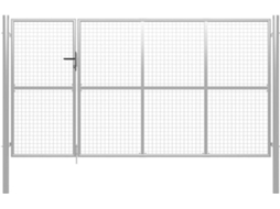 vidaXL Portão de jardim 350x200 cm aço prateado