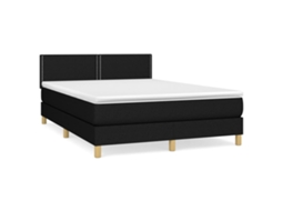 Box Spring Bed, Box Spring Beds Vidaxl Preto Tecido (140 X 190 Cm)