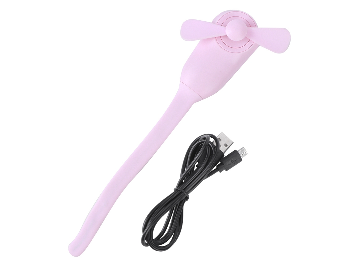Ventilador Portátil Multifuncional Rosa para Verão