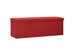 Storage Bench Vidaxl Vermelho Tecido (110 X 38 X 38 Cm)