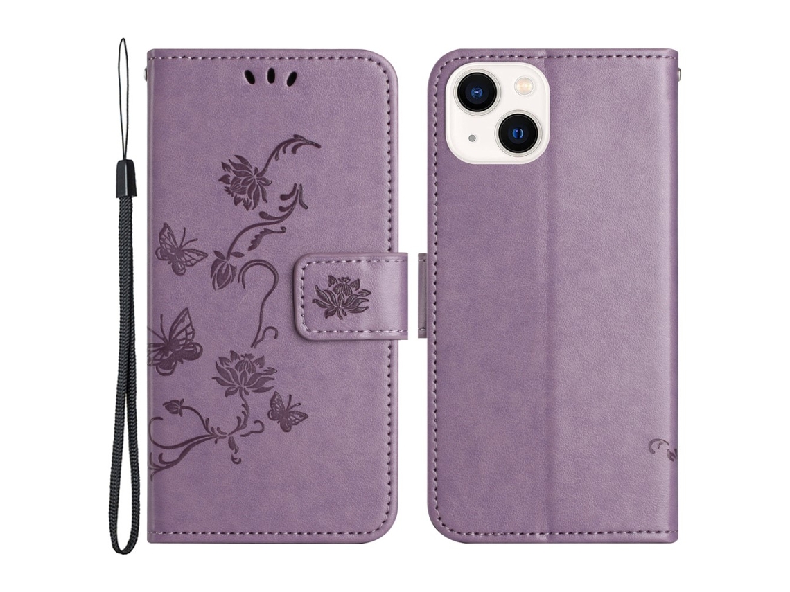 Capa Para Iphone 15 Plus Pele Sintética Roxo