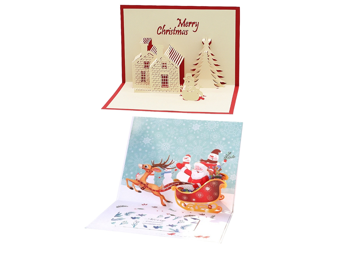 Cartão de Árvore de Natal 3D com Envelopes Cartões para Festividades NEVEANCE