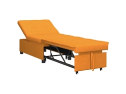 Sofá de Relaxamento Retrátil Amarelo Escuro 194x50x82cm Tecido HARLANV1