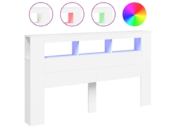 Cabeceira de Cama com Leds Derivados de Madeira Branco MAISON EXCLUSIVE (180x18,5x103,5 cm)