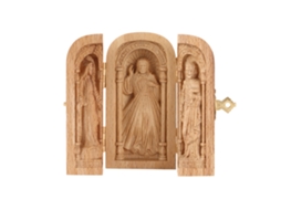 Laxiscreed Ornamento Religioso Triplo Para Sacramentos, Estátua Cristã Portátil E Caixa Aberta