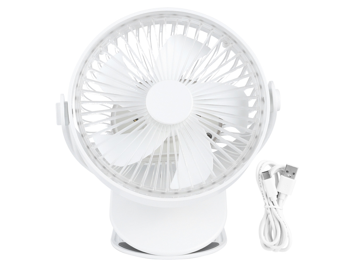 Ventilador De Mesa Laxiscreed Com Clip, Silencioso E Luz Noturna Para Escritório, Estudante E Dormitório