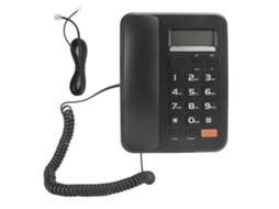 Telefone Fixo Com Fio Para Casa Escritório Hotel Com Display Lcd Id Chamada 24 Toques Preto