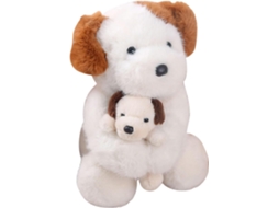 Cachorro De Pelúcia 30 Cm Segurando Um Filhote, Ideal Para Adultos,