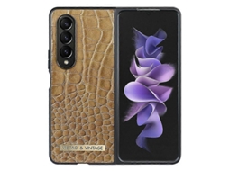 Capa Para Celular Vietao Em Couro Pu Com Textura De Crocodilo Para Samsung Galaxy Z Fold4
