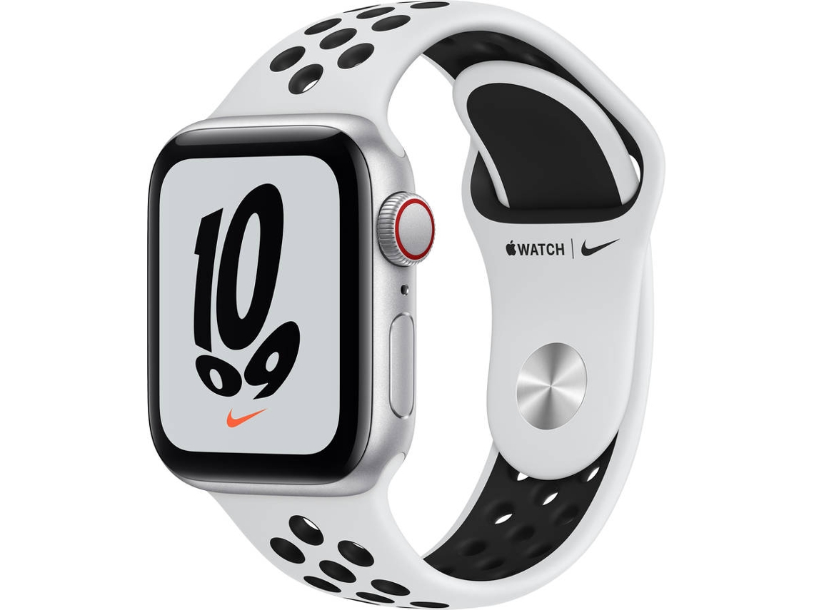 APPLE Watch Nike SE GPS+Cellular 40 mm Prateado com Bracelete Desportiva Platina-pura/Preto