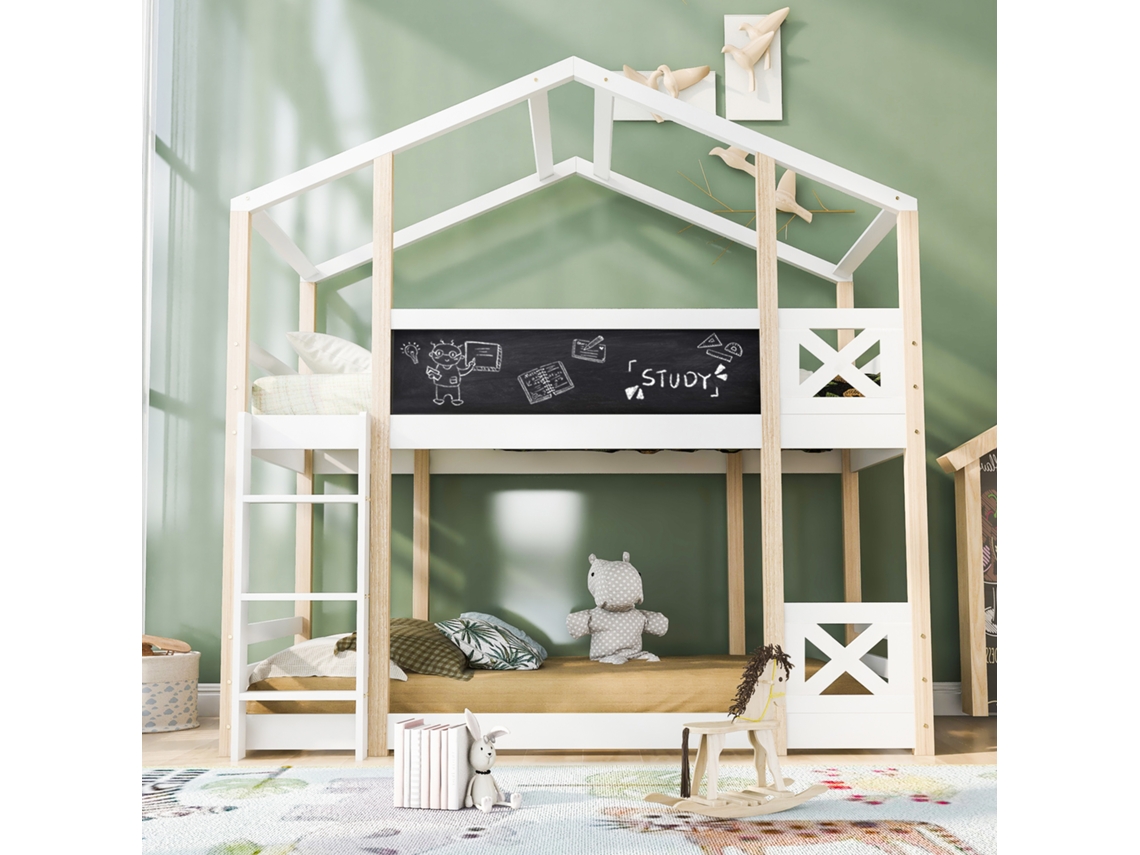 Cama Alta Infantil 90x200 Madeira Com Escada