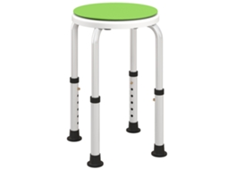 Banqueta de Chuveiro, Assento Antiderrapante para Chuveiro, Banqueta de Banho com Altura Ajustável, Giro de 360°, Alumínio