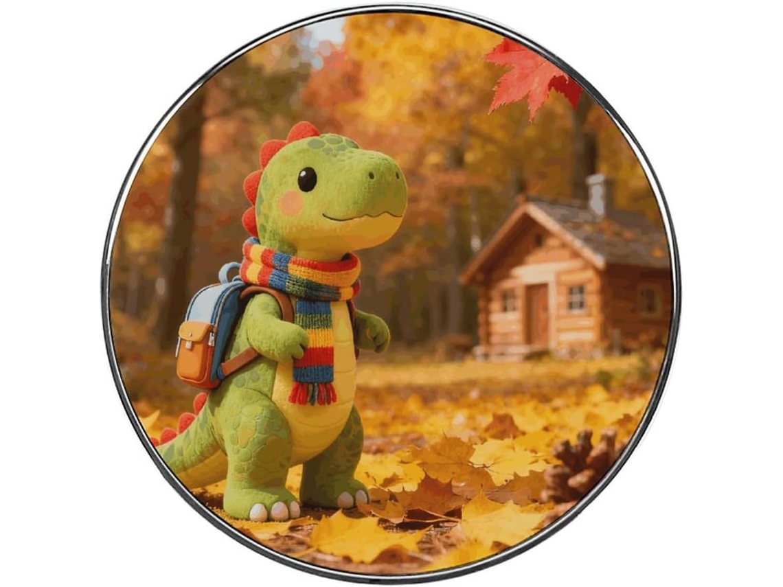 Ímãs De Geladeira Liga Metálica Com Estampa Pequeno Dinossauro Explorando A Floresta No Outono Ideais Para, Quadros