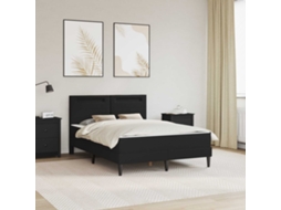 Vidaxl Estrutura Da Cama Preto 120 X 200 Cm Couro Sintético