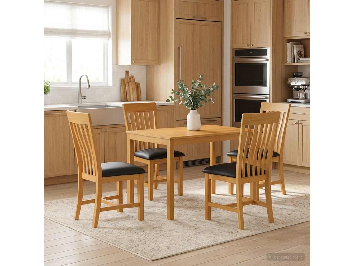 Vidaxl Conjunto De Sala De Jantar 5 Unid. Preto