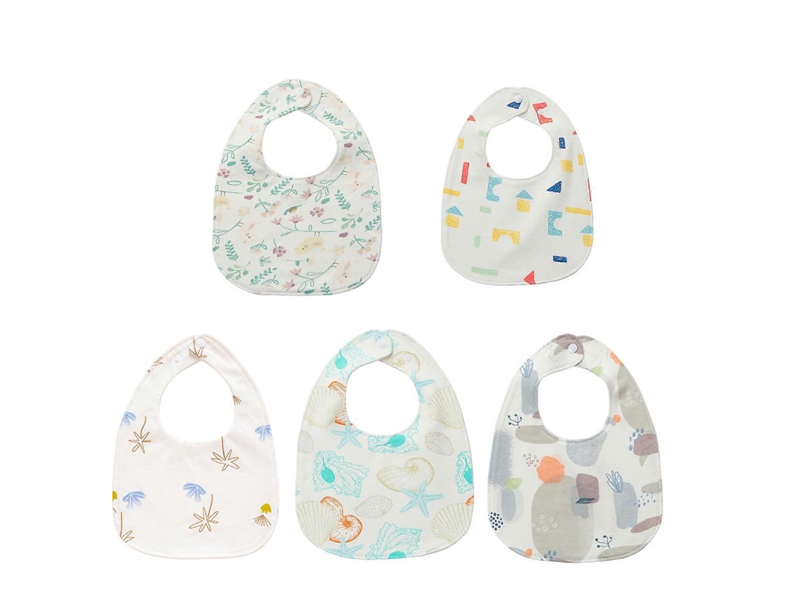 Babador Para Bês Con 5 Peças, Babador Para Recém-ascidos Que Babam, Toalha de Saliva, Pano de Algodão Altamente Absorvente, Cachecol de Enfermagem