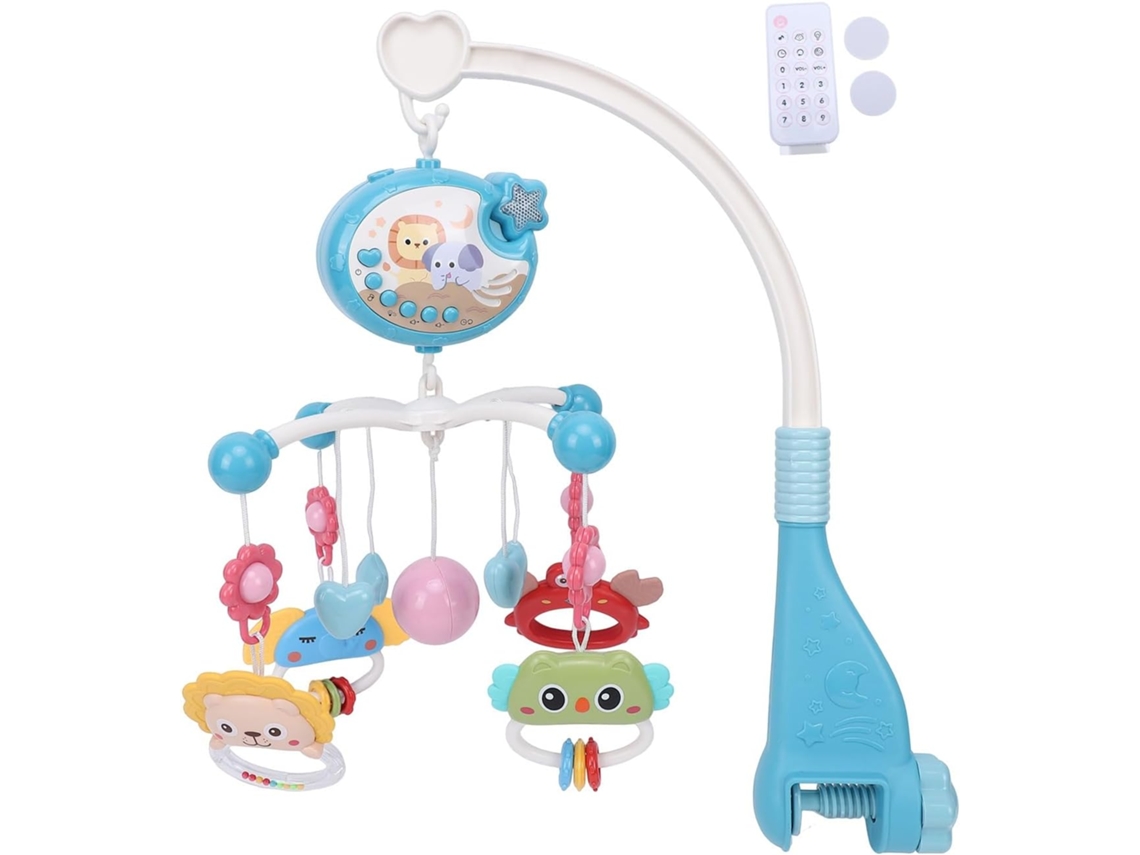 Móbile Musical Genérico Para Berço De Bebê Com Projetor De Estrelas, Luz Noturna, Controle Remoto E 400 Suaves