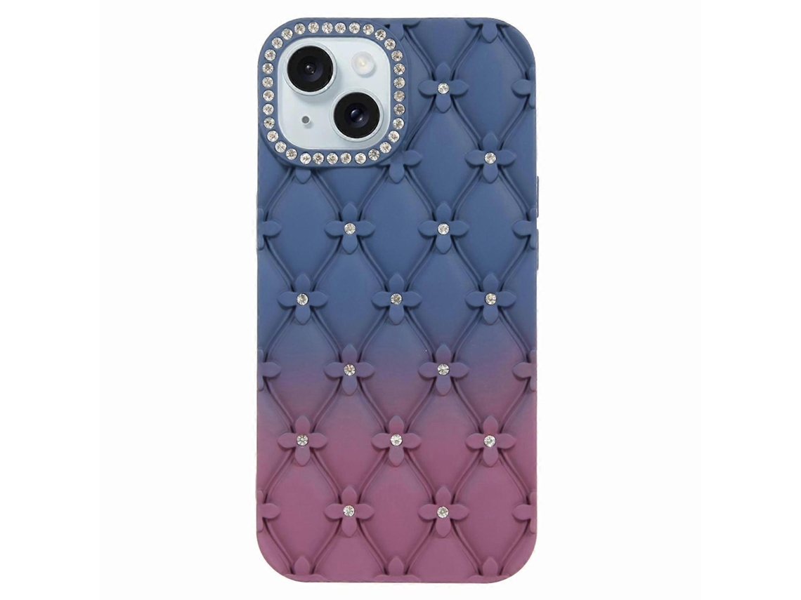 Capa Para Iphone 14 Com Decoração Em Strass E Capa De Tpu Emborrachada