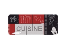 Tapete De Cozinha - 50x120 Cm - Cozinha - Vermelho E Preto