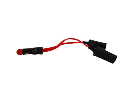 Dupla Tomada Acendedor De Cigarro 12/24v Htc Equipement Com Tomada Universal 10a E Cabo Vermelho De 20cm