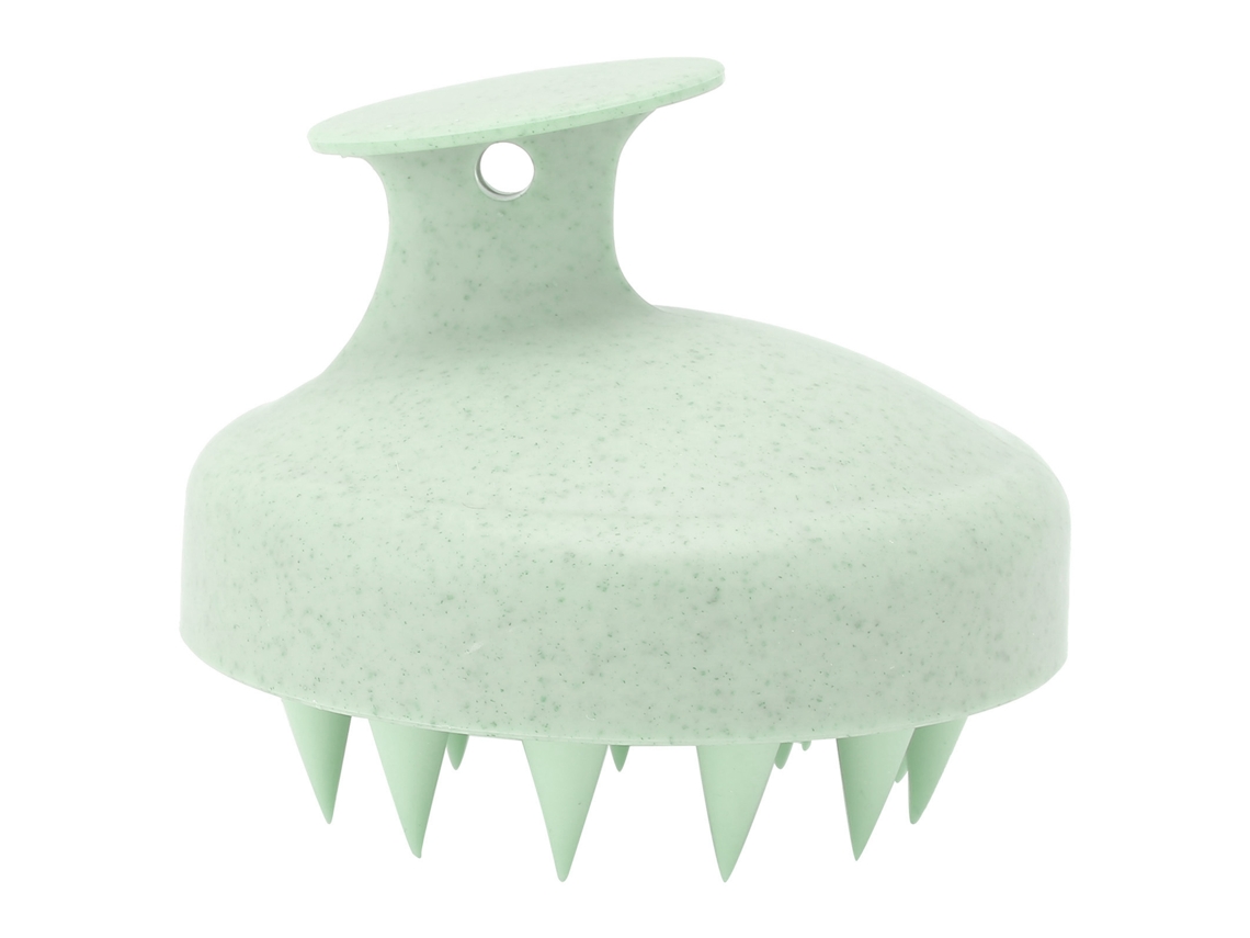 Escova De Massagem Para Cabelo E Couro Cabeludo De Silicone Portátil Lavagem Exfoliante Verde