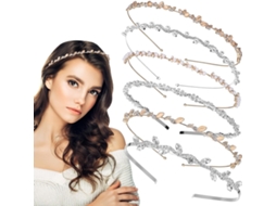 De 6 Tiaras De Casamento Em Liga Metálica Com Strass, Pérolas E Cristais, 3 Prateadas E 3 Douradas.