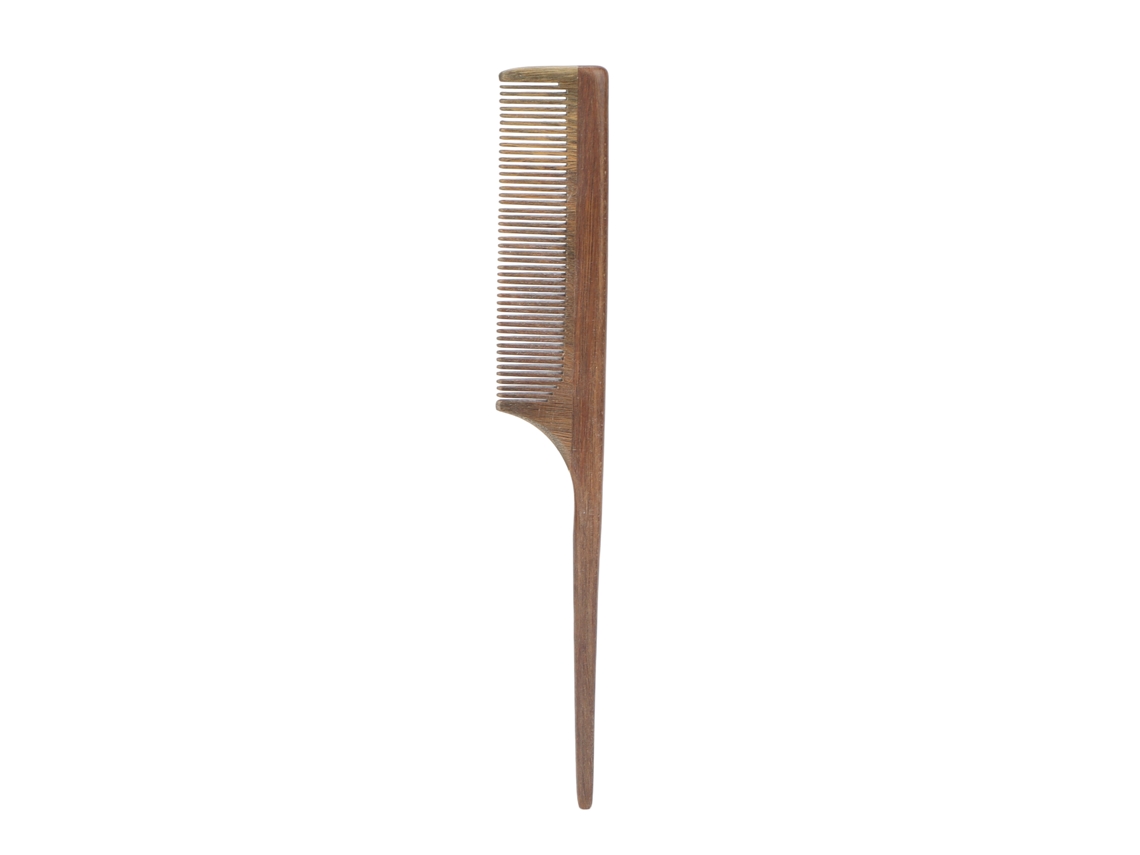 Pente Madeira com dentes arredondados, estilo rabo de rato, para cabelo e barba.