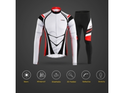 Conjunto De Roupa De Ciclismo Masculino De Inverno Com Camisa E Calças Acolchoadas 3d Impermeável E Isolante