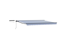 Vidaxl Toldo Retrátil Elétrico Azul E Branco 4,5 × 3 M