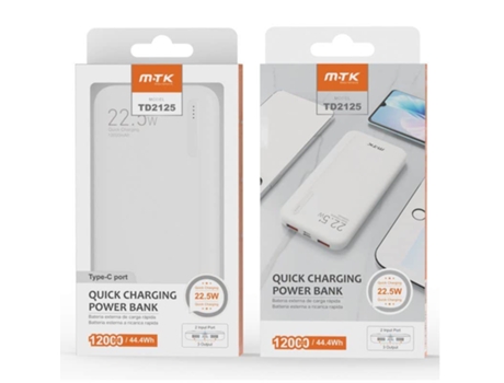 Power Bank Carregamento Rápido MTK Branco