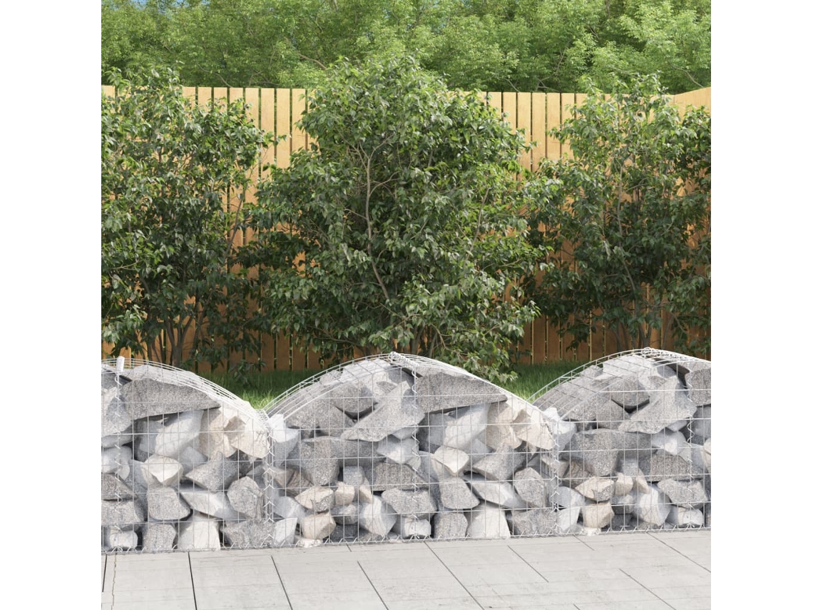 Vidaxl Cesto Gabião Arqueado 100x50x40/60 Cm Ferro Galvanizado
