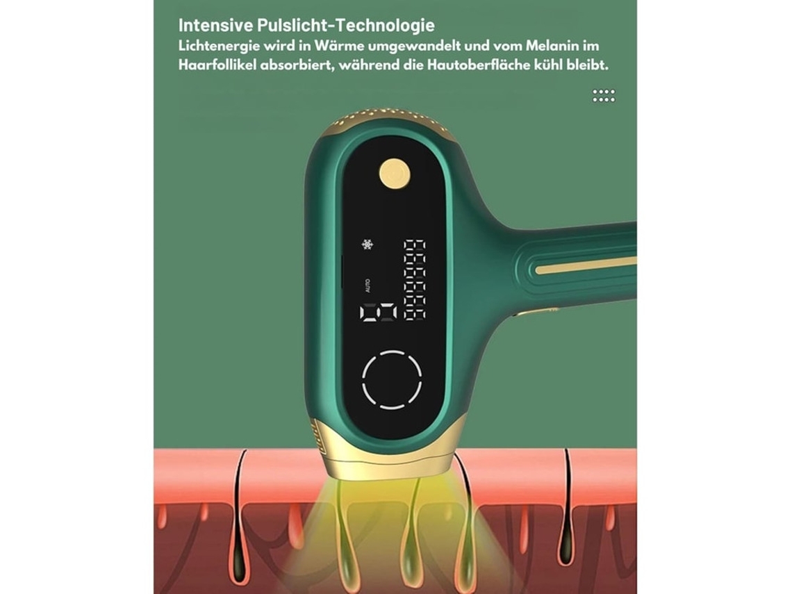Dispositivo De Depilação Ipl Com 5 Níveis De Intensidade 999.999 Flashes Gelado E Display Led Para Resultados Duradouros Prata Yizhood
