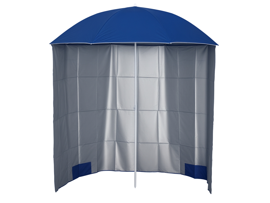 Guarda-sol De Pátio Com Painel Lateral Ø220x220 Cm Com Abertura Manual, 8 Varetas De Aço E Bolsa De Transporte, Azul