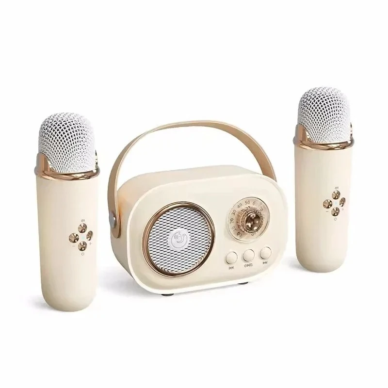 Caixa de Som Bluetooth Sem Fio com Microfone e Rádio Fm MDUG (amarelo com 2 Microfones)