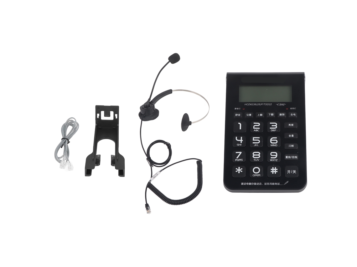 Aetheria telefone Fixo com Auricular Hd Gravação Id Chamada 16 Dígitos para Atendimento Ao Cliente