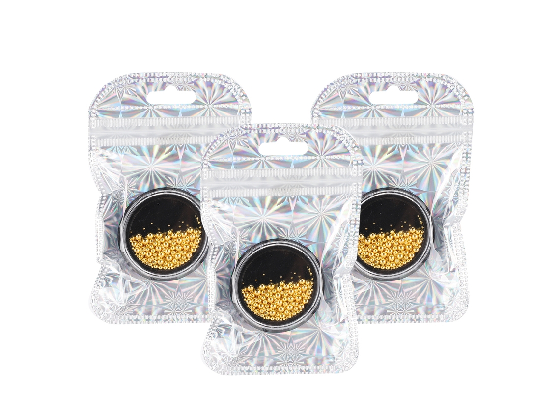 3 Caixas De Esferas De Aço Para Artesanato De Unhas Diy Micro Pérolas Metal Manicure Ferramenta Gz10
