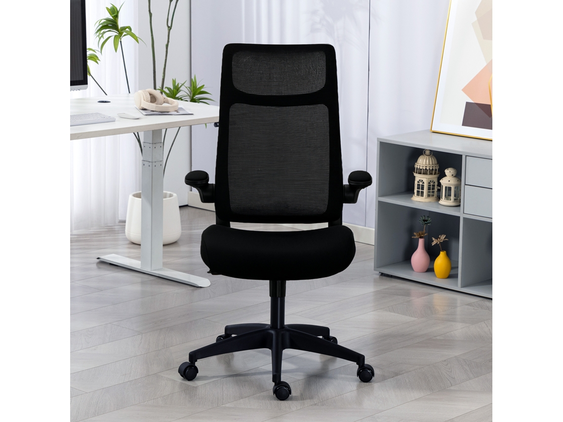 Cadeira De Escritório Ergonômica Preta Com Apoio De Braço 3d, Encosto Em Malha, Encosto Em S, Encosto De Cabeça, Inclinação