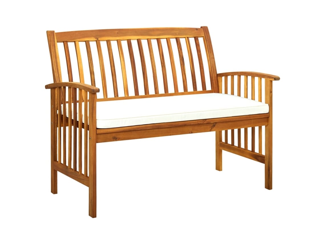 Banco de jardim VIDAXL Branco Madeira de acácia (119x64x90 cm)