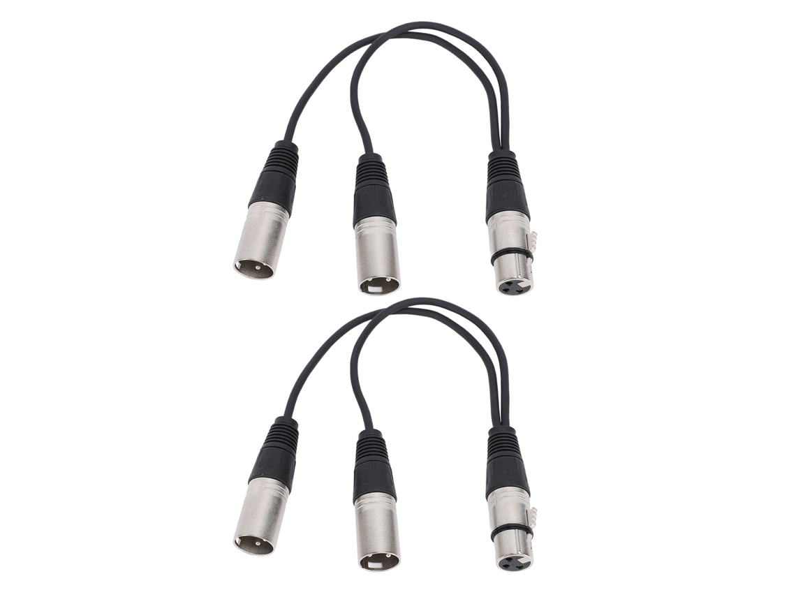 Cabo Divisor Y Xlr Fêmea 3pin para 2 Xlr Masculinas Plug And Play 2pcs