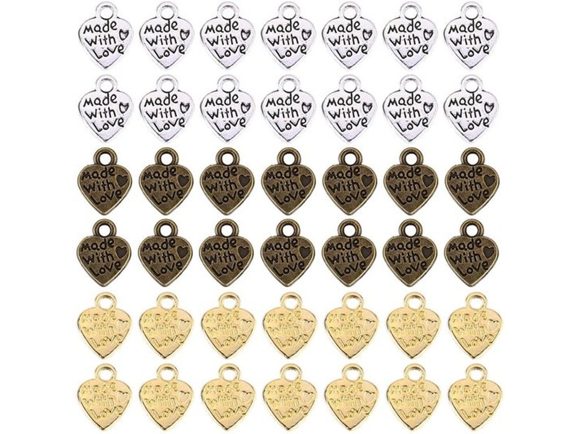 Acessórios De Joias - Hanger Em Forma De Coração De Prata - 60 Unidades - Ferramenta Para Fazer Adornos - Acessórios Para Fazer - Alta Qualidade