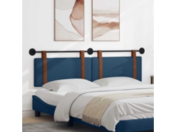 Vidaxl Cabeceira Suspensa Liso Azul 190 X 55 X 5 Cm Pu Antigo
