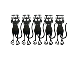 Marca Páginas De Gato Preto De Plástico Oco 3d