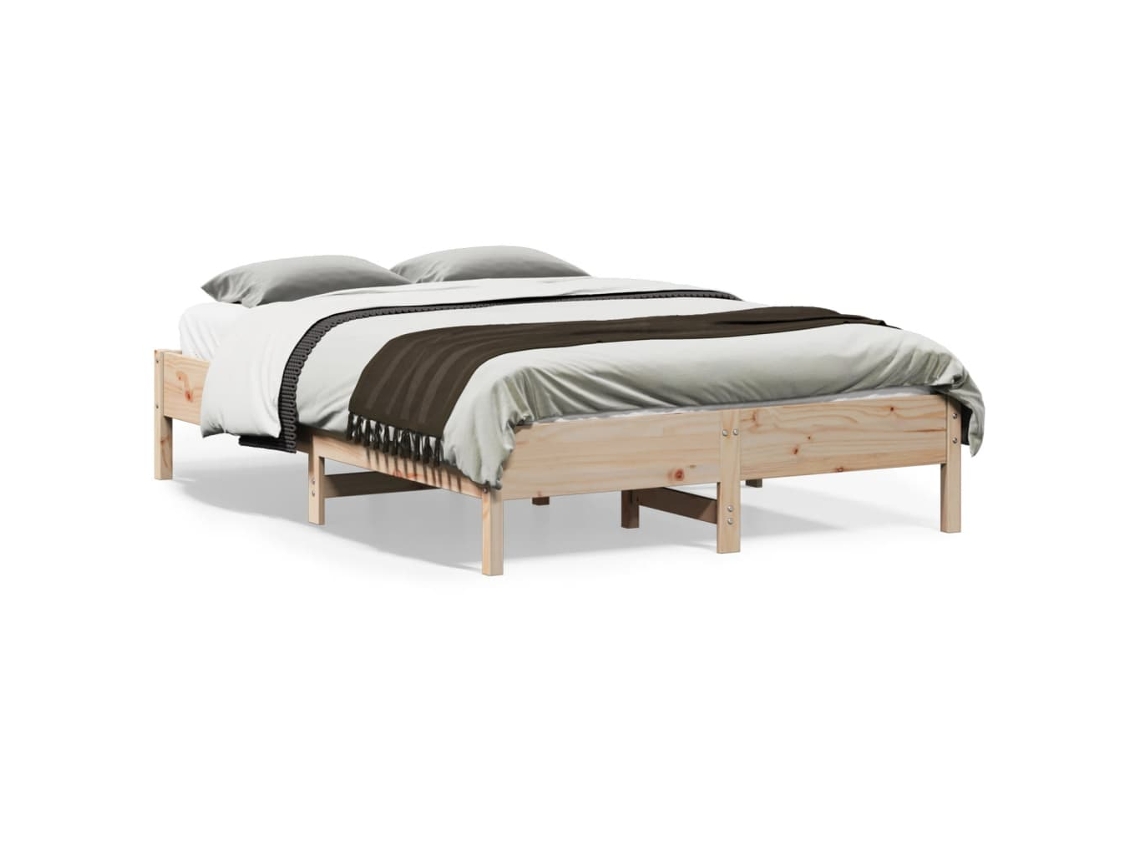 Vidaxl Cama Sem Colchão 120x190 Cm Madeira De Pinho Maciça