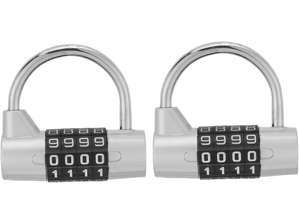 Conjunto De 2 Cadeados Combinação Sem Chave Para Bagagens E Armários,