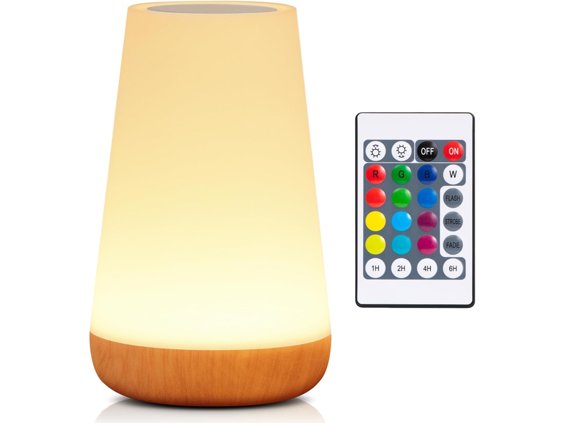 Luminária Noturna de Cabeceira Led Sensível Ao Toque, 13 Cores Rgb, 5 Níveis de Brilho, Função Timer, Recarregável BRILVIBERA