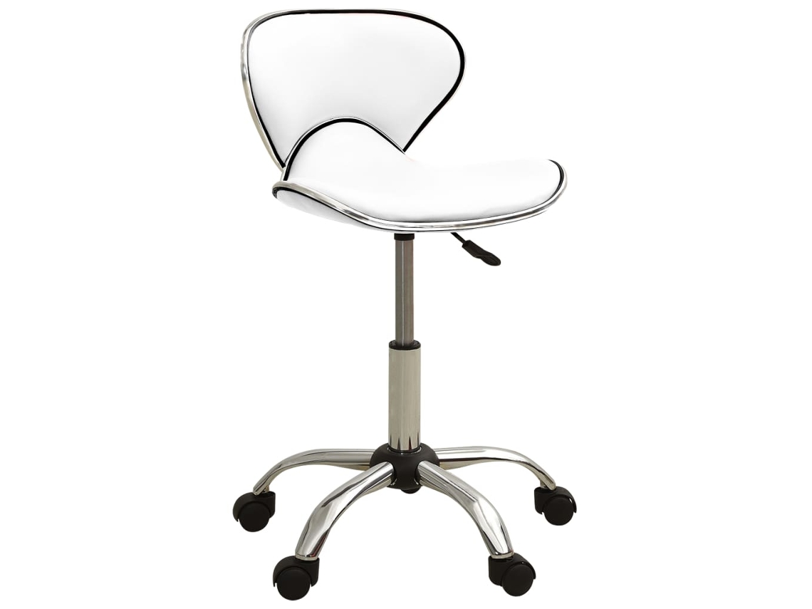 Vidaxl Cadeira De Escritório Couro Artificial Branco